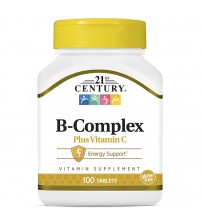 Комплекс вітамінів групи B 21st Century B Complex Plus Vitamin C 100tabs